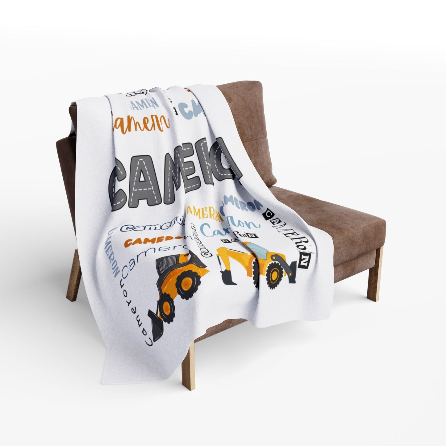 Personalized Construction, Heavy Equipment Blanket For Kids