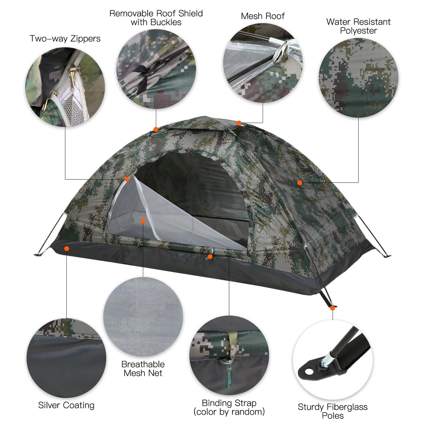 TOMSHOO 2-Person Summer Trekking Tent – Lightweight Outdoor Camping Tent with Waterproof Nylon