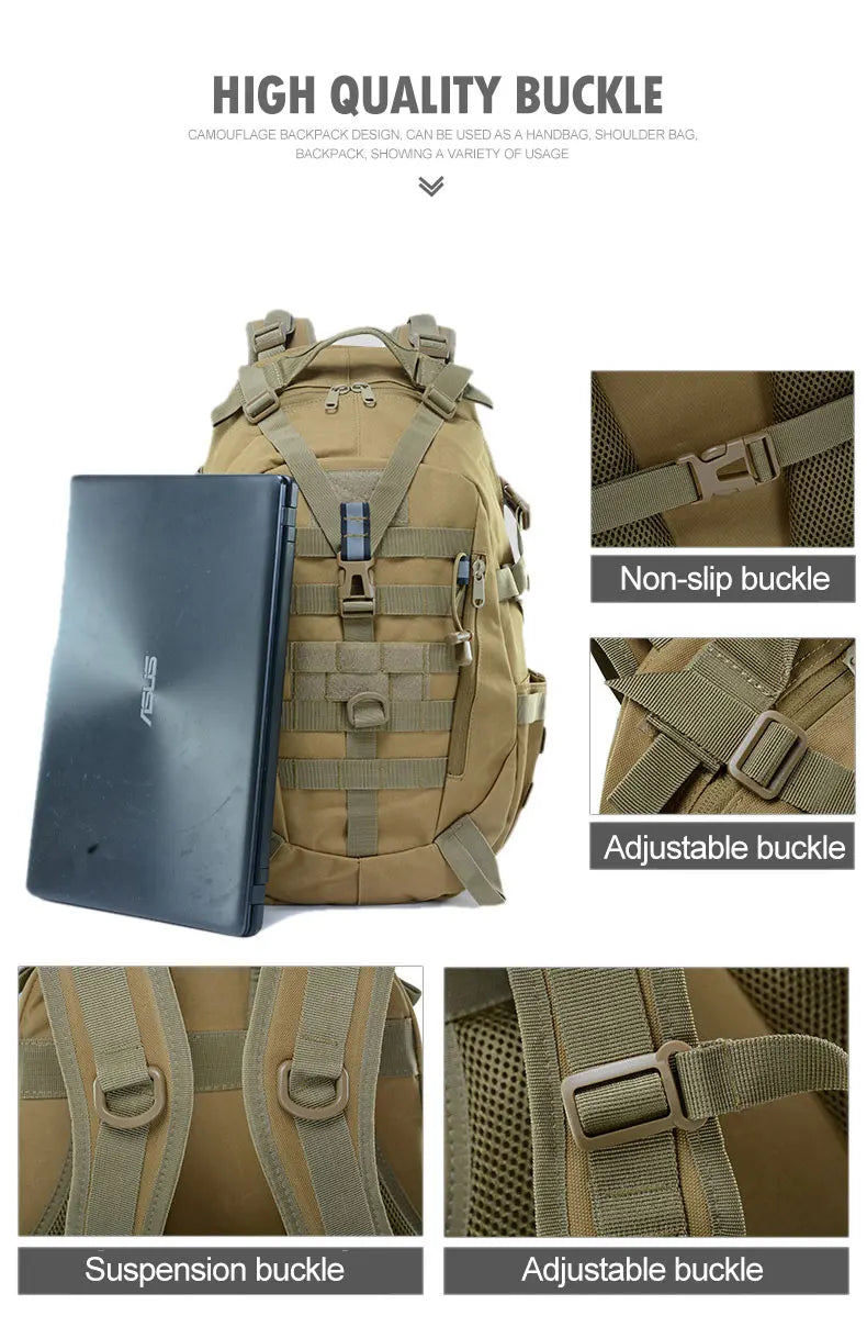 Durable Tactical Sling Backpack – Water-Resistant Oxford Rucksack with MOLLE System for Outdoor Adventure
