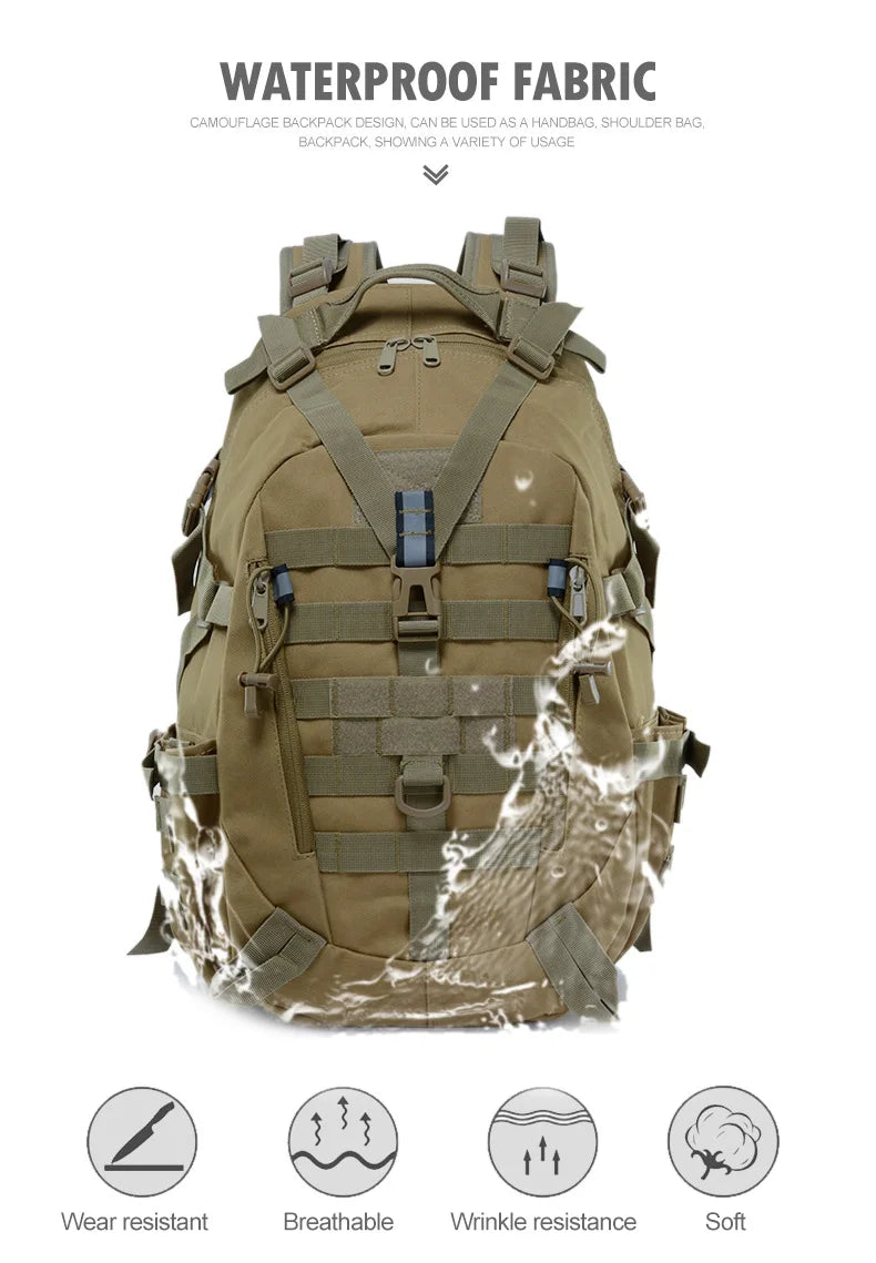 Durable Tactical Sling Backpack – Water-Resistant Oxford Rucksack with MOLLE System for Outdoor Adventure