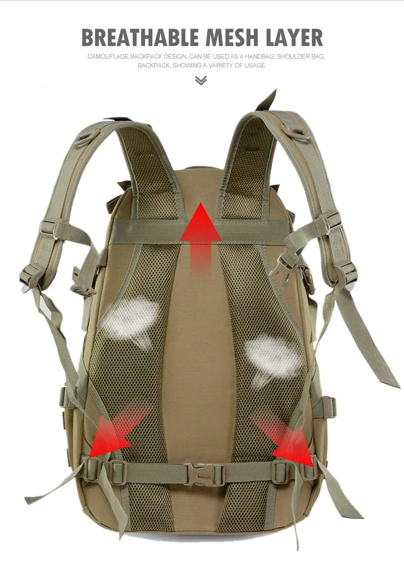 Durable Tactical Sling Backpack – Water-Resistant Oxford Rucksack with MOLLE System for Outdoor Adventure