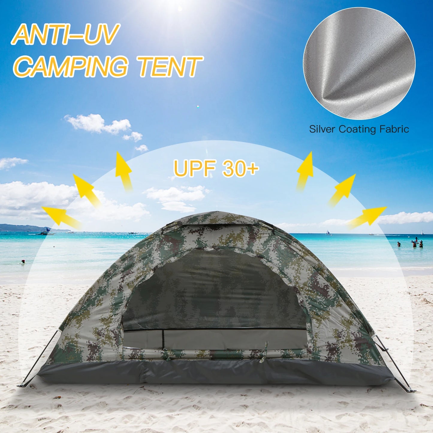 TOMSHOO 2-Person Summer Trekking Tent – Lightweight Outdoor Camping Tent with Waterproof Nylon