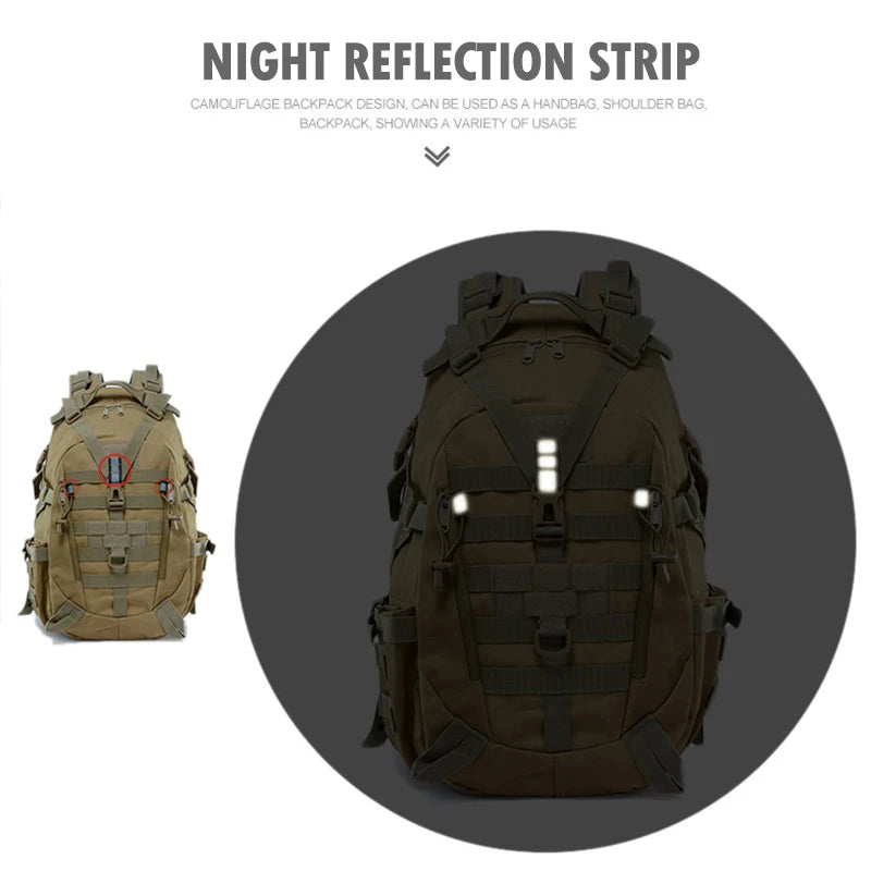 Durable Tactical Sling Backpack – Water-Resistant Oxford Rucksack with MOLLE System for Outdoor Adventure