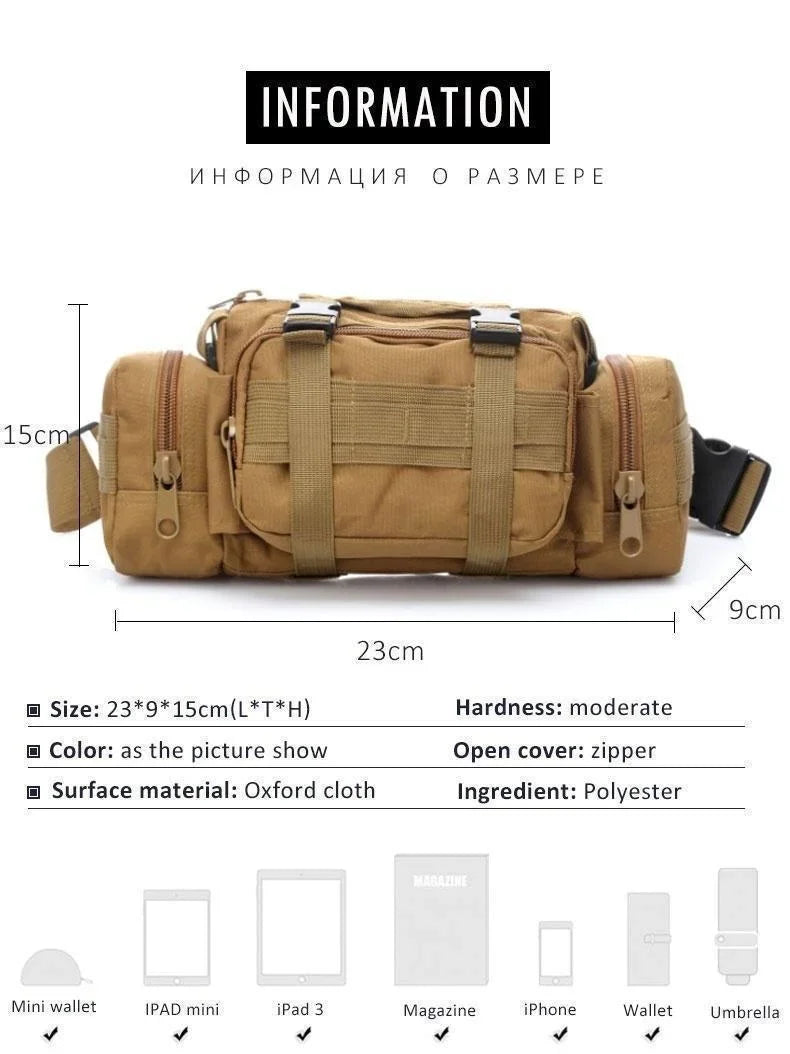 Durable 3–5L Water-Resistant Waist Pack – Multi-Pocket Crossbody & Hip Bag for Travel, Hiking & Everyday Use