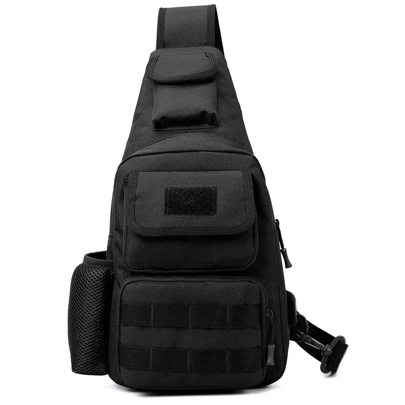 Tactical Crossbody Chest Bag with USB Charging Port β Durable Sling Backpack for Biking, Hiking, Travel