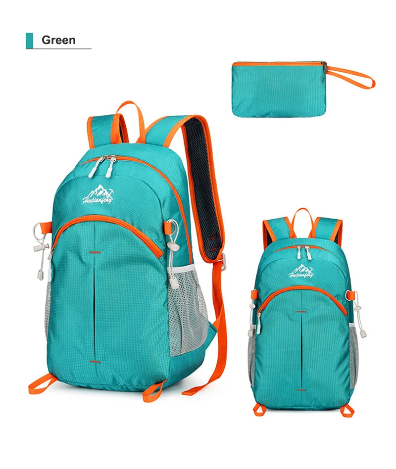 Portable Foldable Backpack for Day Hiking, Climbing, Biking-Lightweight Travel Bag Water Resistant