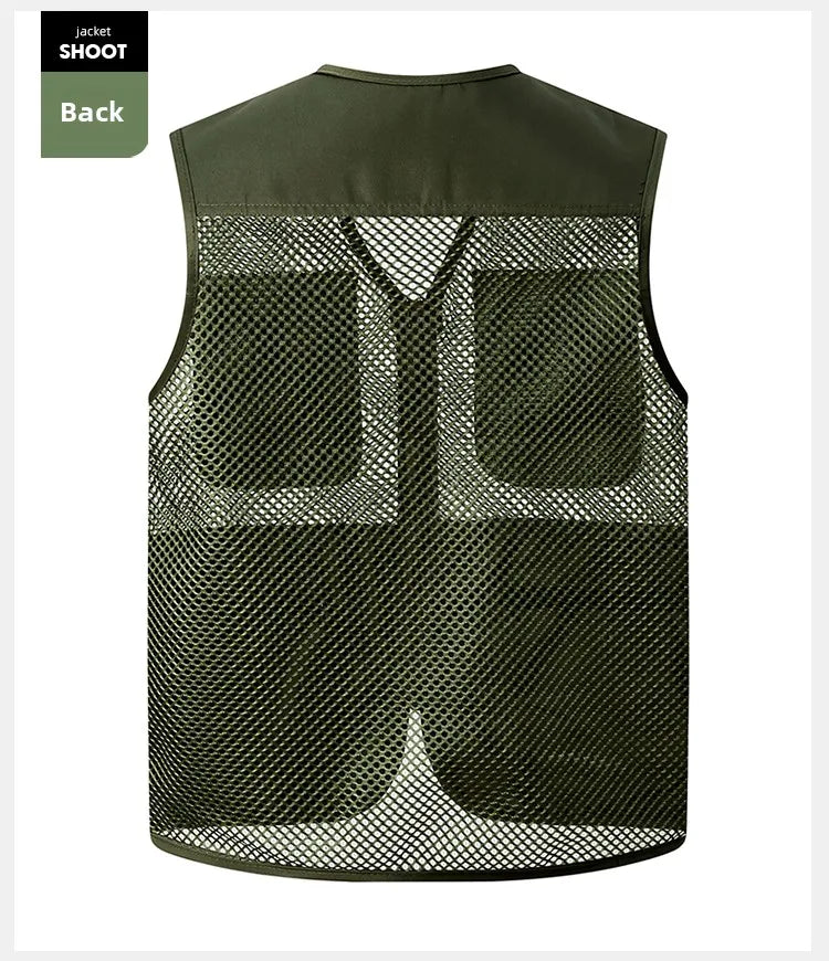 Loose Fit/Large Size Breathable Fly Fishing Vest – Summer Outdoor Multi-Pocket Vest for Fly-Fishing Anglers