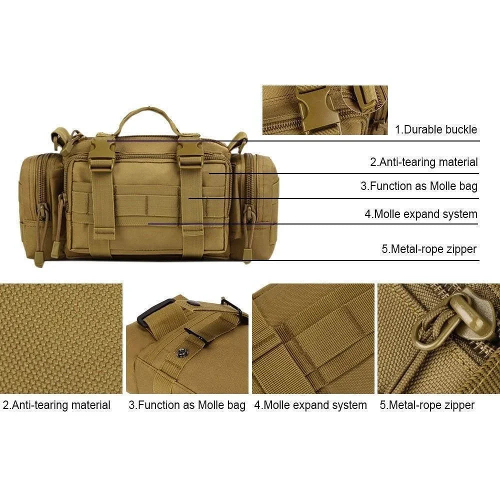 Durable 3–5L Water-Resistant Waist Pack – Multi-Pocket Crossbody & Hip Bag for Travel, Hiking & Everyday Use