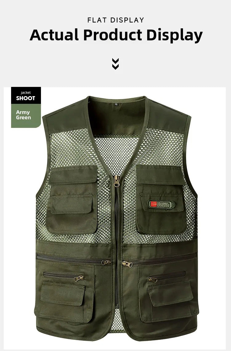 Loose Fit/Large Size Breathable Fly Fishing Vest – Summer Outdoor Multi-Pocket Vest for Fly-Fishing Anglers