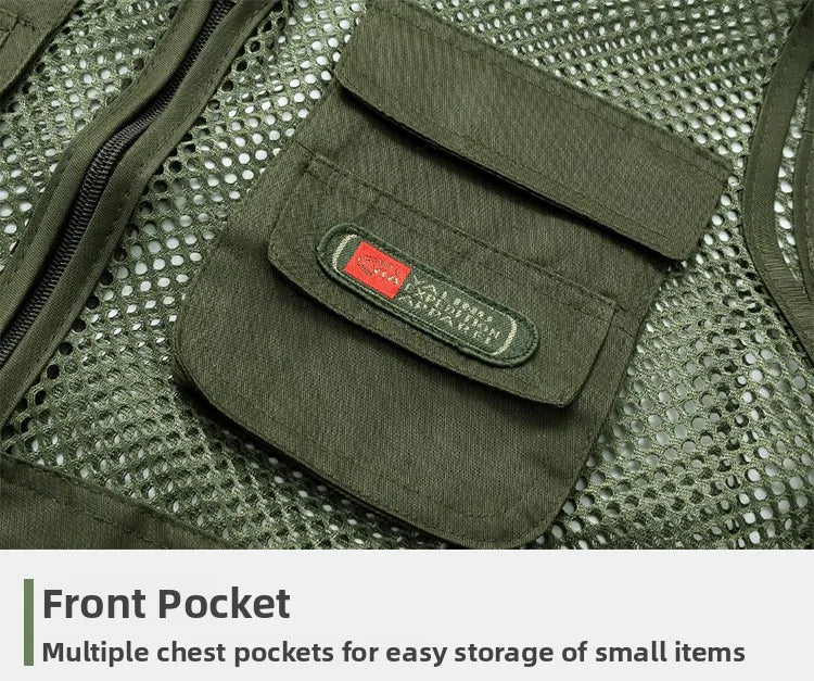 Loose Fit/Large Size Breathable Fly Fishing Vest – Summer Outdoor Multi-Pocket Vest for Fly-Fishing Anglers