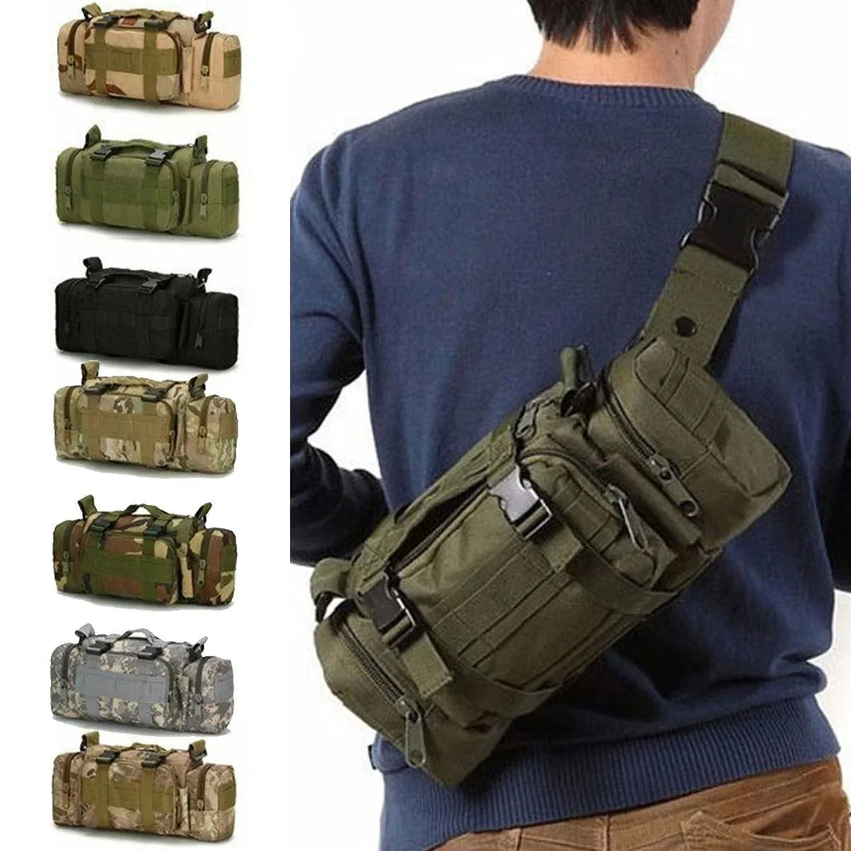 Durable 3–5L Water-Resistant Waist Pack – Multi-Pocket Crossbody & Hip Bag for Travel, Hiking & Everyday Use