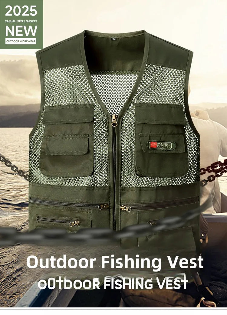 Loose Fit/Large Size Breathable Fly Fishing Vest – Summer Outdoor Multi-Pocket Vest for Fly-Fishing Anglers