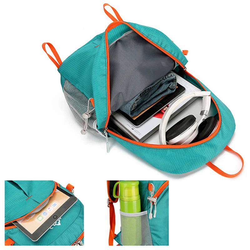Portable Foldable Backpack for Day Hiking, Climbing, Biking-Lightweight Travel Bag Water Resistant