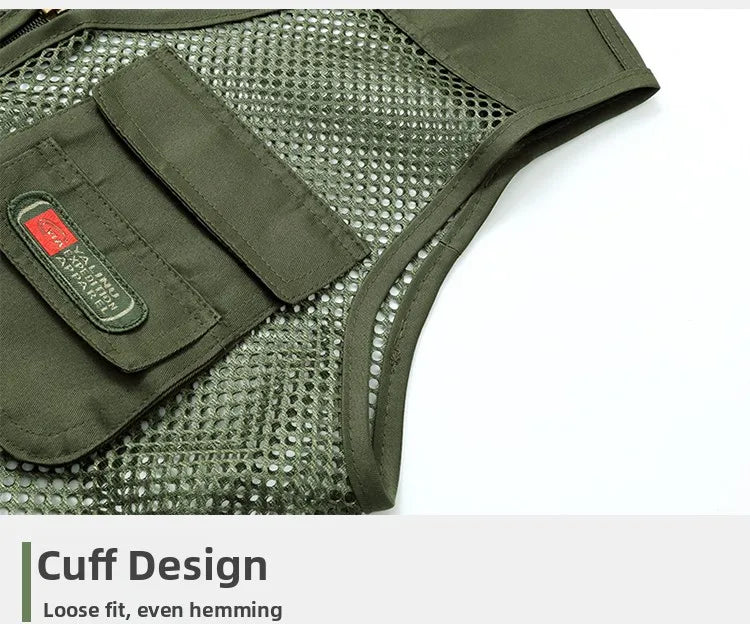 Loose Fit/Large Size Breathable Fly Fishing Vest – Summer Outdoor Multi-Pocket Vest for Fly-Fishing Anglers