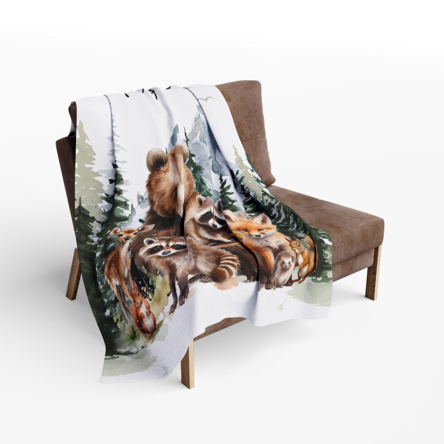 Personalized Woodland Themed Fleece Blanket