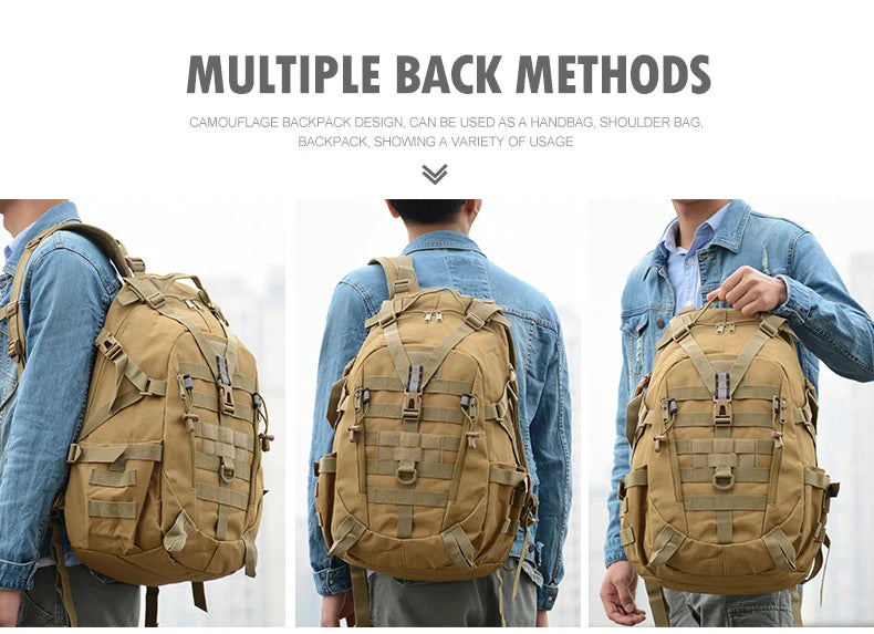 Durable Tactical Sling Backpack – Water-Resistant Oxford Rucksack with MOLLE System for Outdoor Adventure