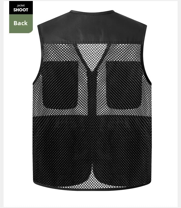 Loose Fit/Large Size Breathable Fly Fishing Vest – Summer Outdoor Multi-Pocket Vest for Fly-Fishing Anglers