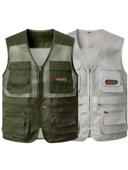 Loose Fit/Large Size Breathable Fly Fishing Vest – Summer Outdoor Multi-Pocket Vest for Fly-Fishing Anglers