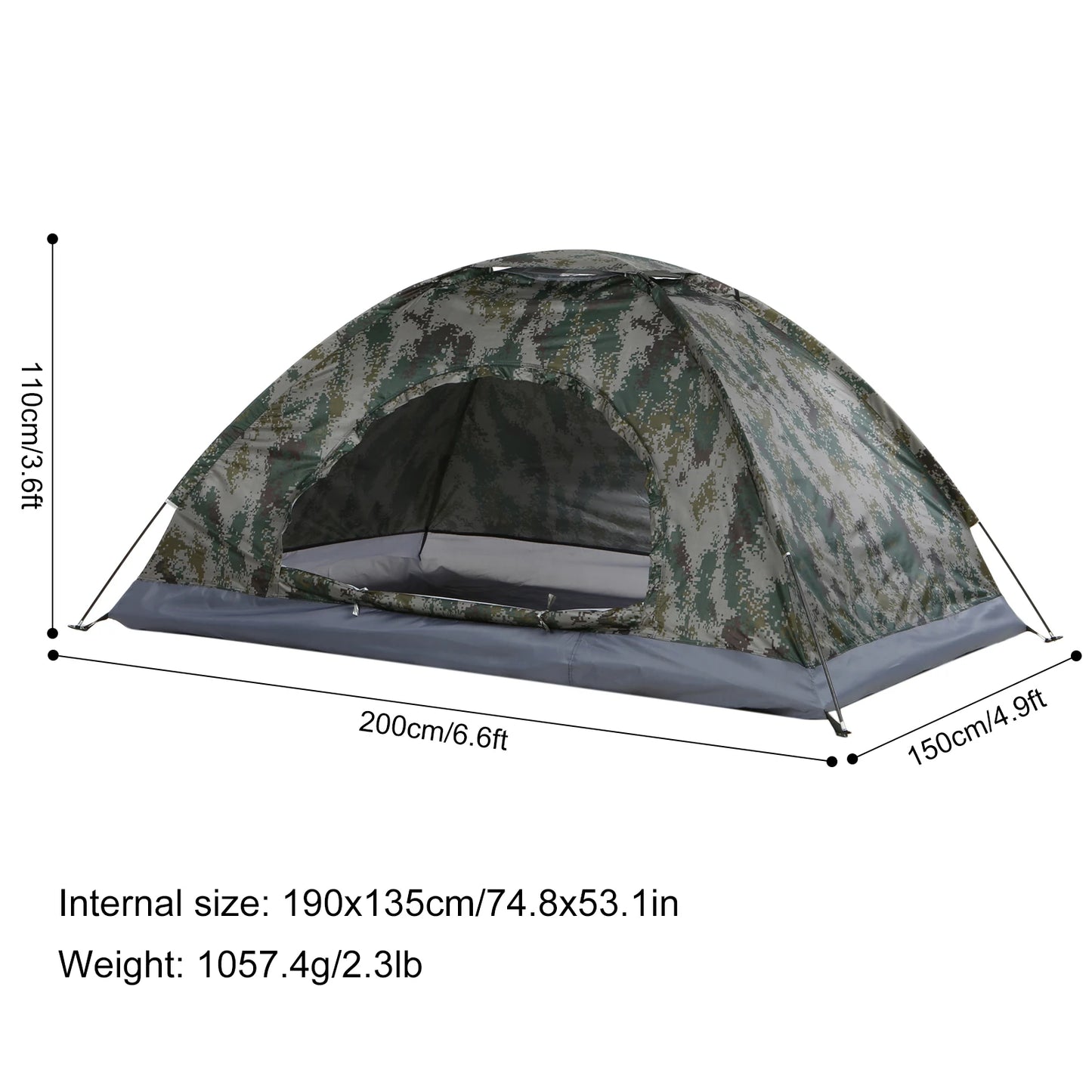 TOMSHOO 2-Person Summer Trekking Tent – Lightweight Outdoor Camping Tent with Waterproof Nylon
