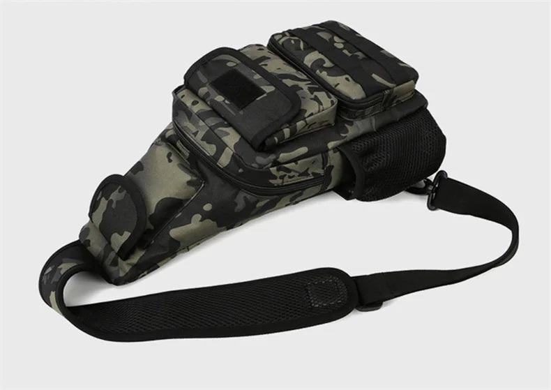 Tactical Crossbody Chest Bag with USB Charging Port – Durable Sling Backpack for Biking, Hiking, Travel
