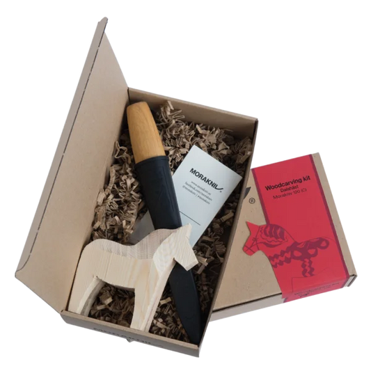 Mora Carving Knife Kit with Dala Horse Block #14041